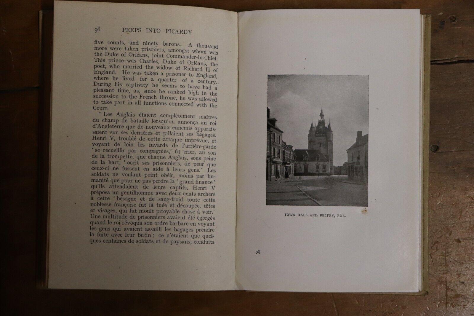 1919 Peeps Into Picardy by WD Craufurd Antique French Travel History Book