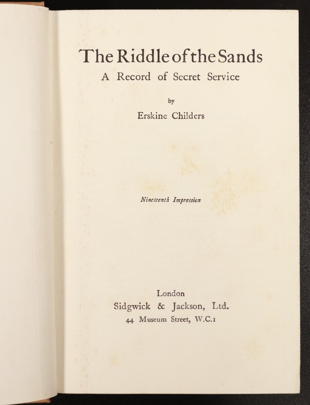 1941 The Riddle Of The Sands by Erskine Childers Antique Military History Book