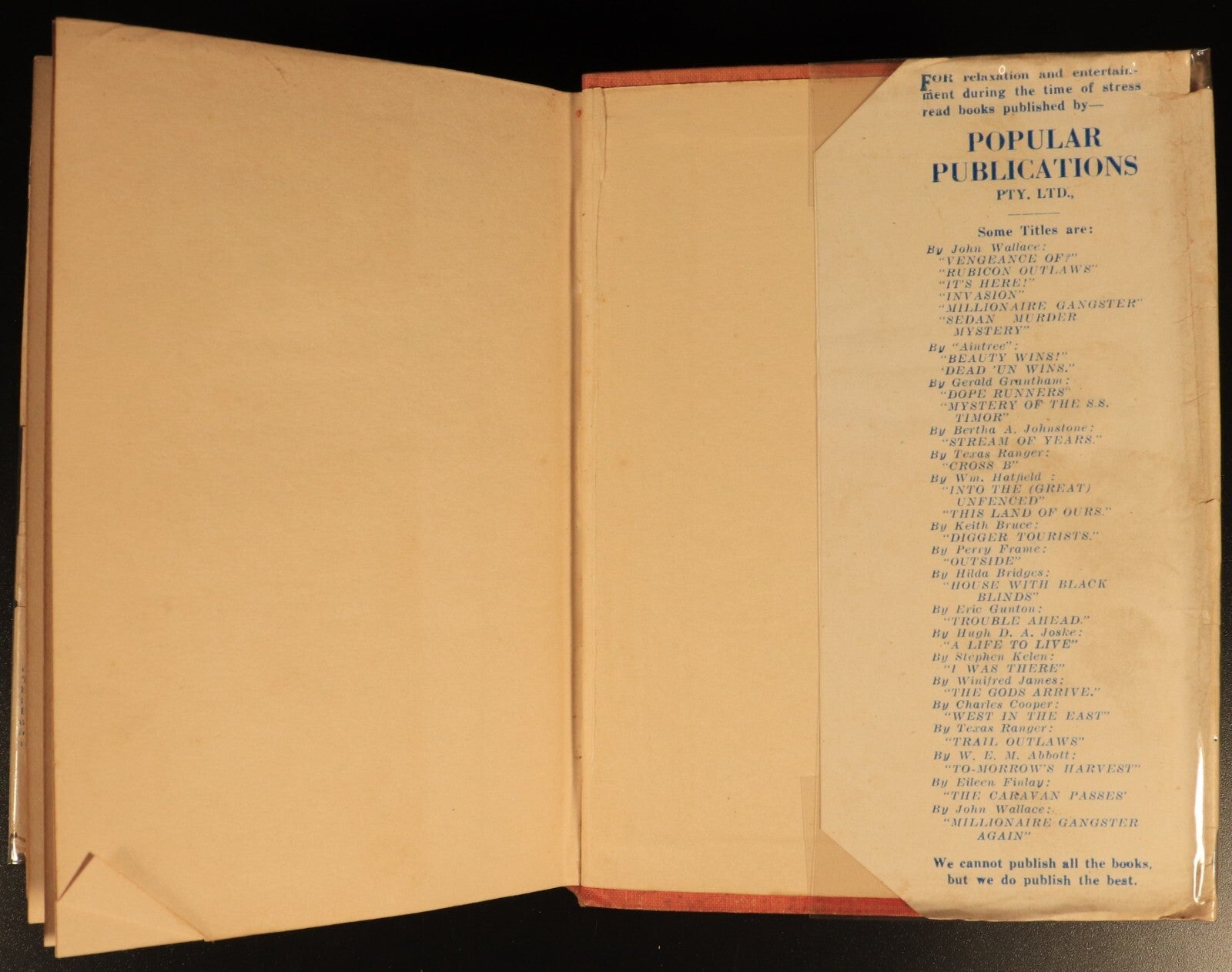 1943 The Barrier Rat by Frank Walford Vintage Australian Fiction Book w/DJ