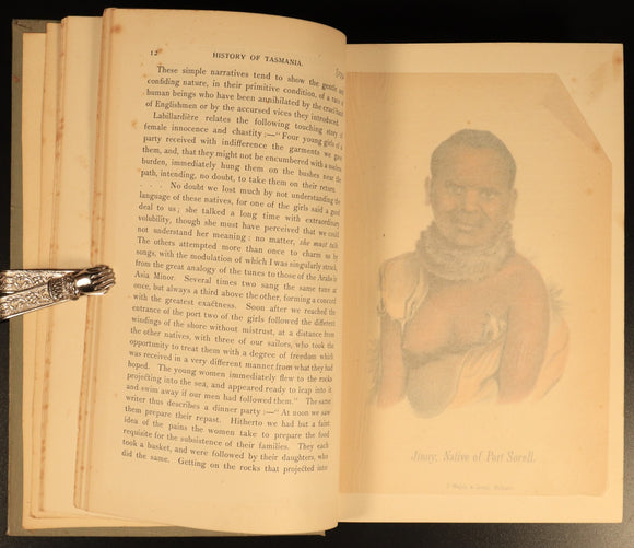 1884 History Of Tasmania From 1642 Antique Australian History Book Aboriginal