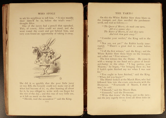 1911 Alice's Adventures In Wonderland L Carroll & J Tenniel Antique Fiction Book