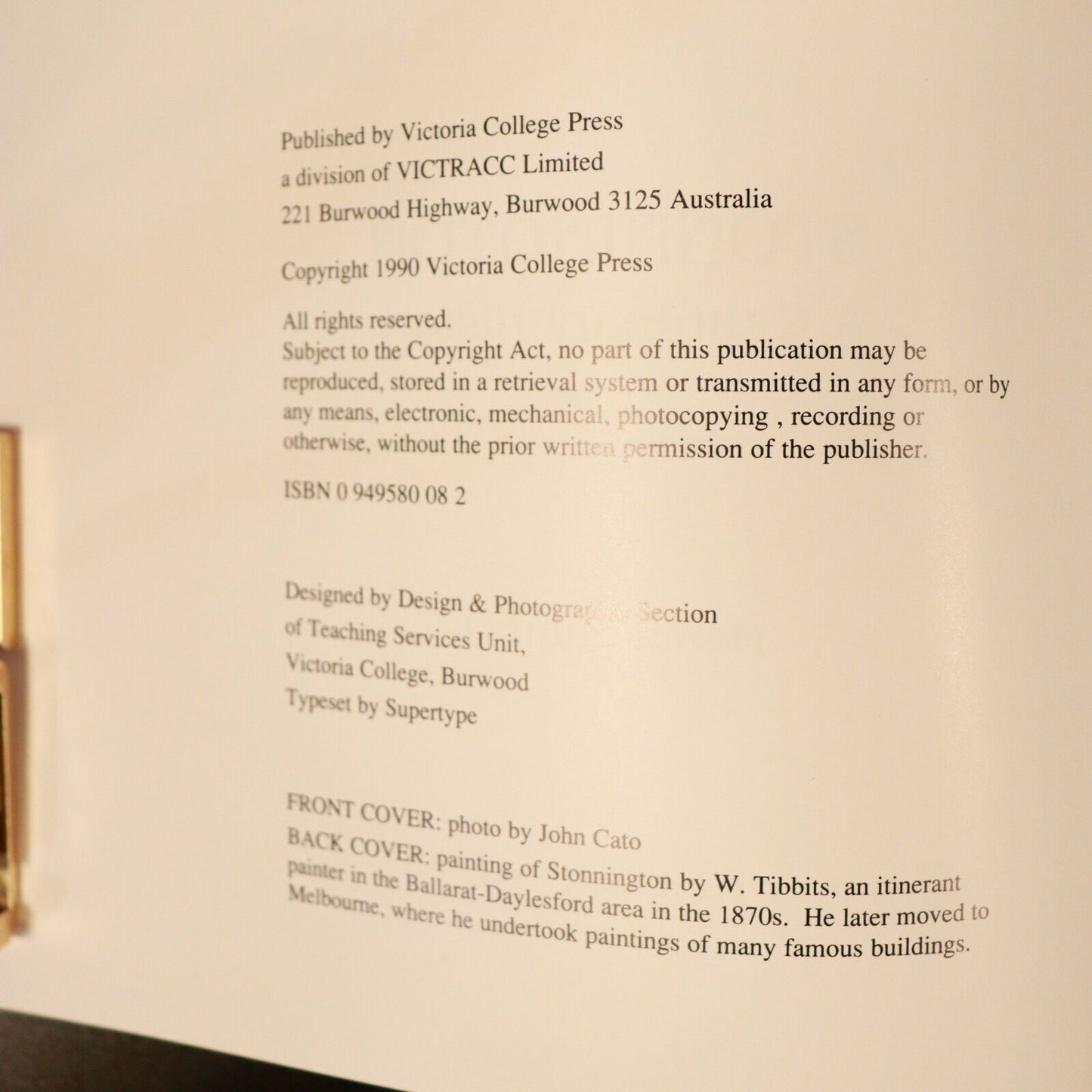 1990 Stonnington A Centenary History Australian Melbourne Local History Book