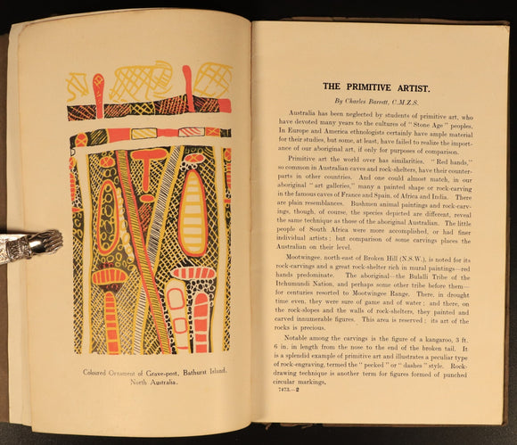1929 Australian Aboriginal Art National Museum Melbourne Antique Art Book