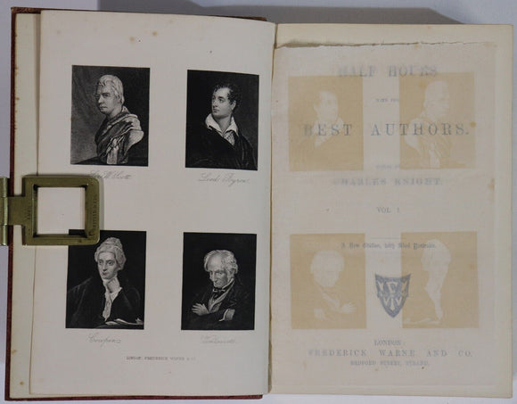 c1875 Half Hours With The Best Authors by C. Knight Antique Literature Book Set
