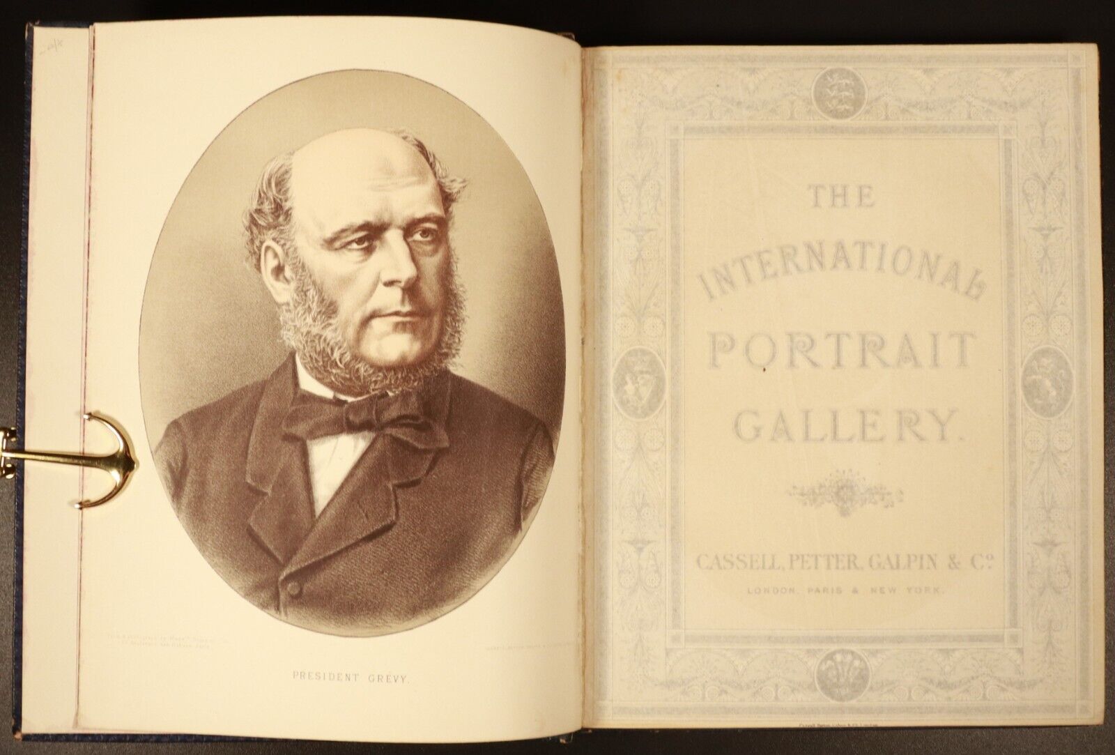 c1880 Cassell's International Portrait Gallery Antique History Book Fine Binding