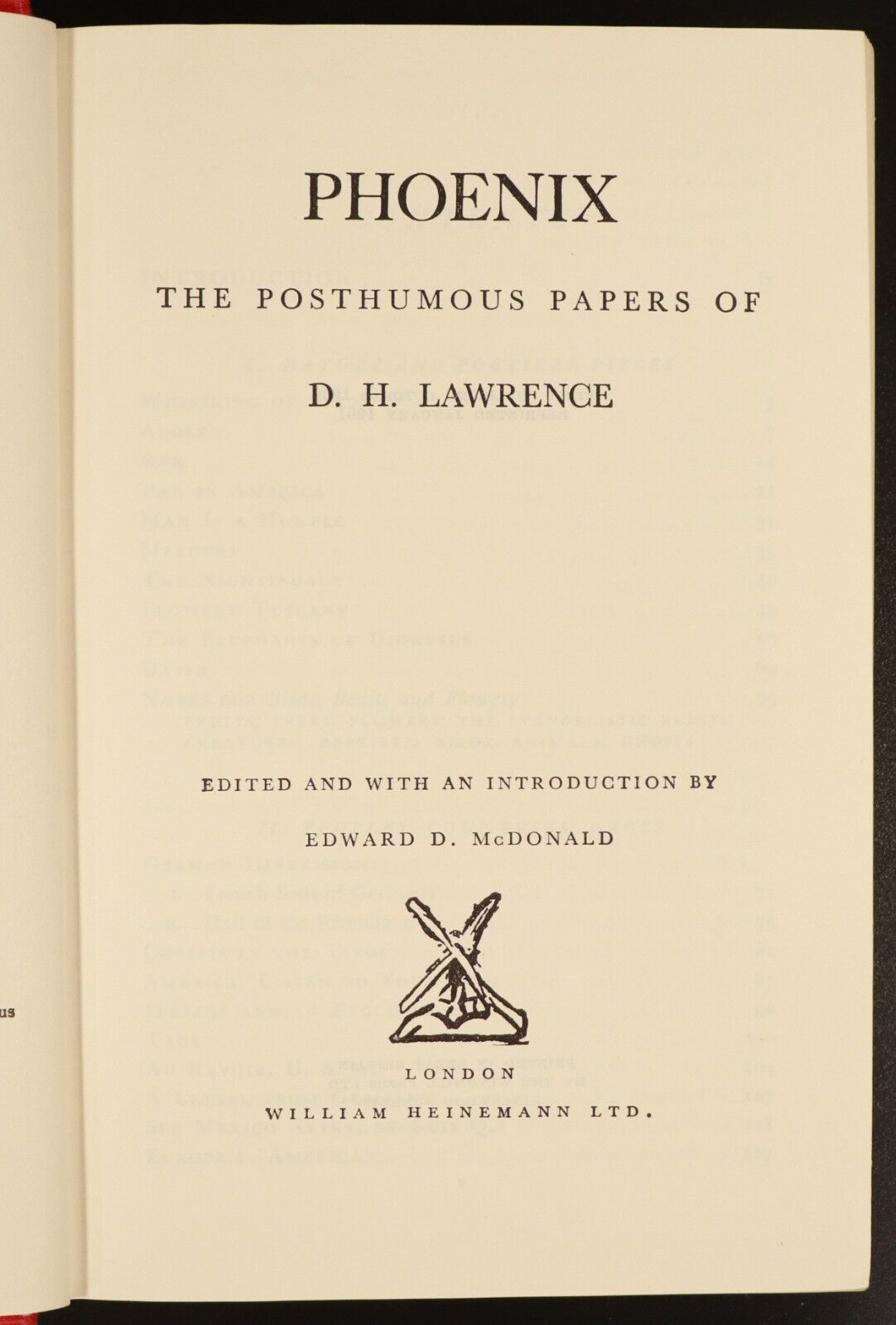 1961 Phoenix: Posthumous Papers Of D.H. Lawrence British Literature History Book