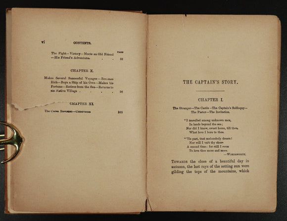 c1905 The Captain's Story or The Disobediant Son W.S Martin Antique Fiction Book