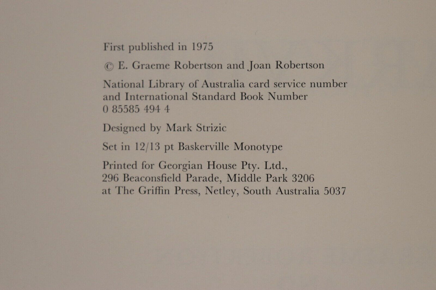 1975 National Trust Victoria: Parkville Australian Local History Reference Book