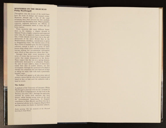 1984 Mysteries On The High Seas by P. MacDougall 1st Ed. Maritime History Book