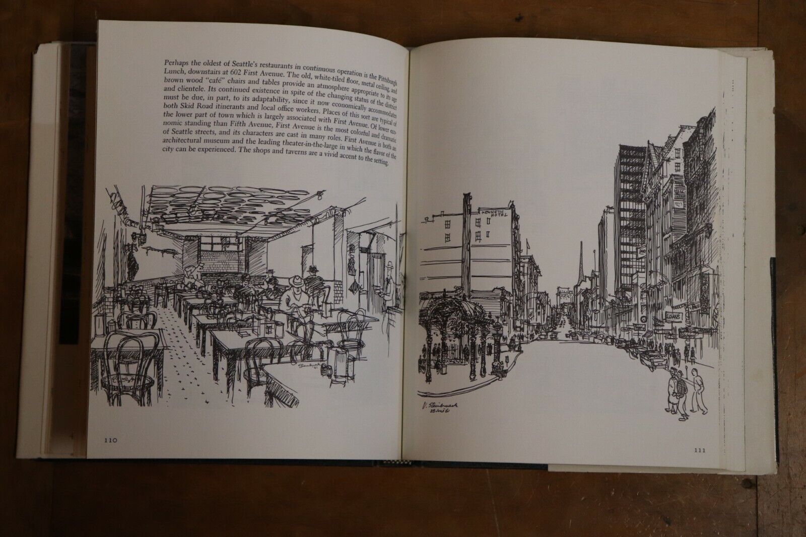 1963 Seattle Cityscape by Victor Steinbrueck Vintage Architecture Book