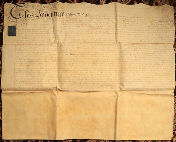 1789 Indenture Conveyance English Legal Document Manuscript Vellum Lease