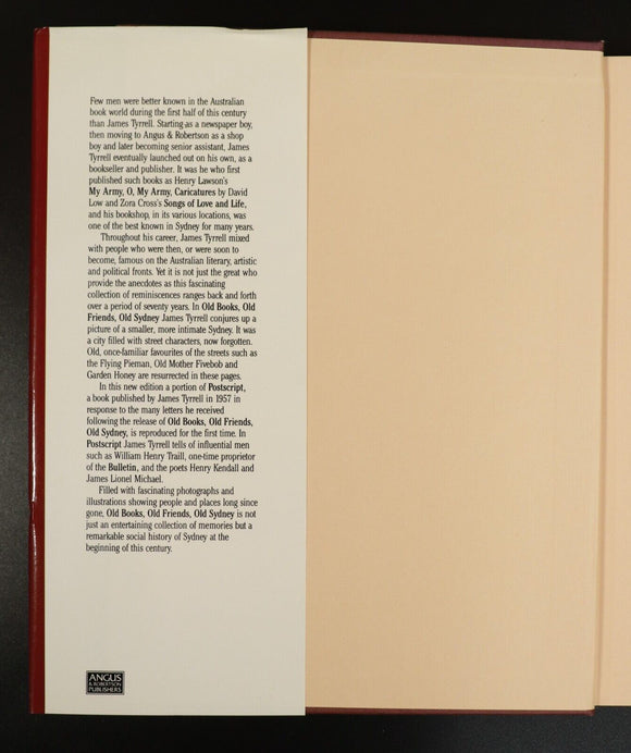 1987 Old Books, Old Friends, Old Sydney by JR Tyrrell Australian History Book