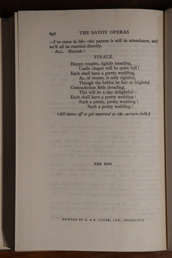 1951 The Savoy Operas by WS Gilbert - Gilbert & Sullivan British Literature Book