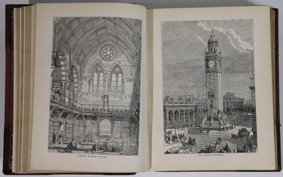1884 Picturesque Ireland by John Savage Antiquarian Irish History Book Leather