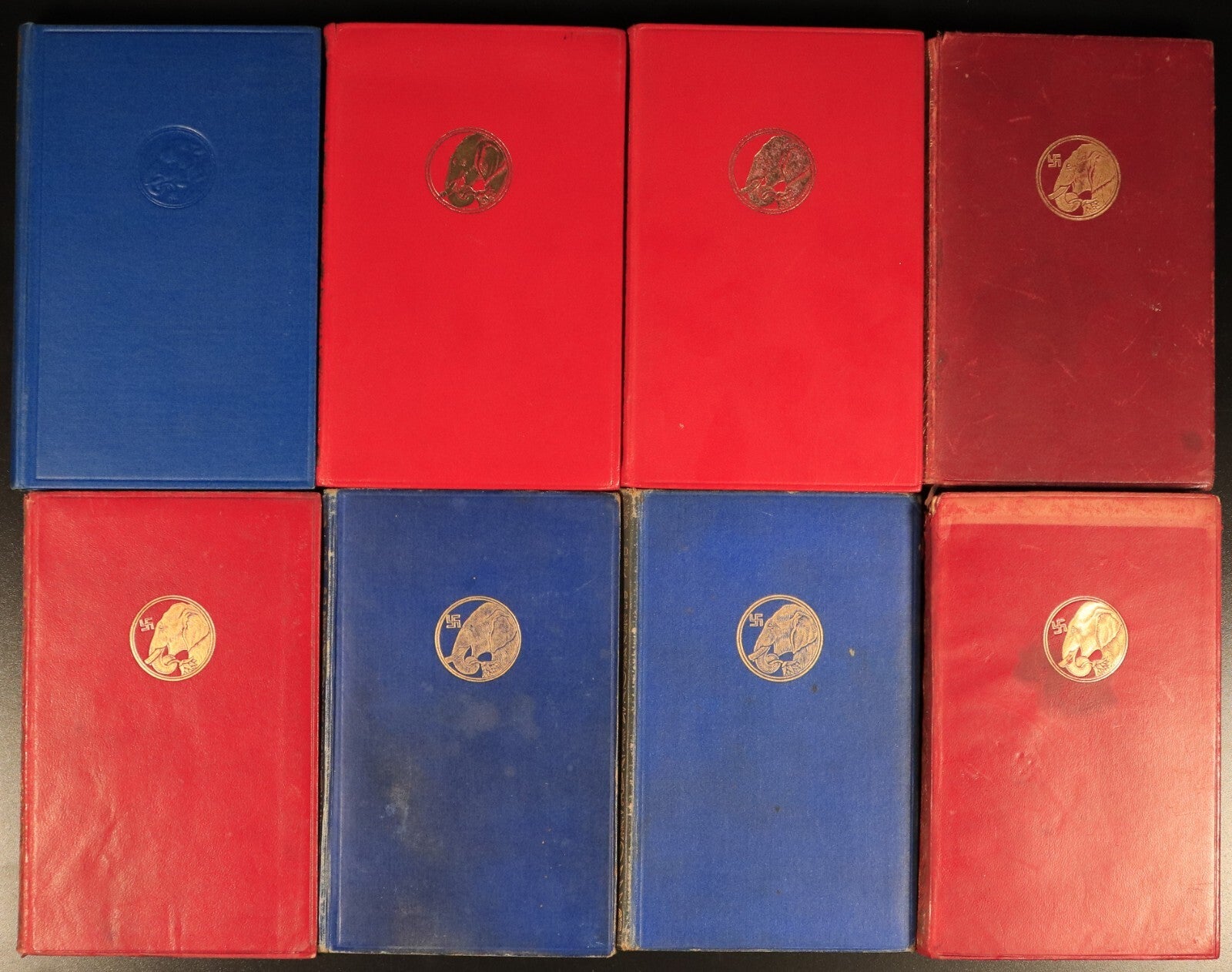 c1909 8vol Rudyard Kipling Library Antique Fiction Book Collection Bulk Lot