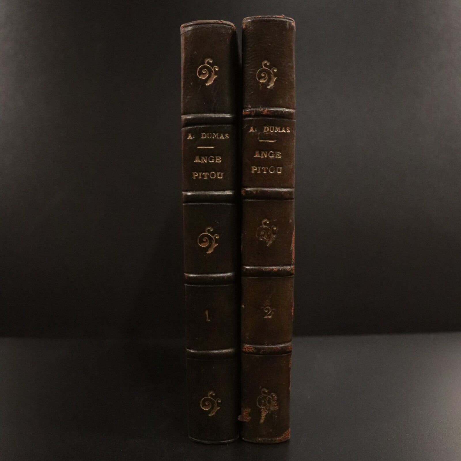 c1880 2vol Ange Pitou by Alexandre Dumas Antiquarian French Fiction Books