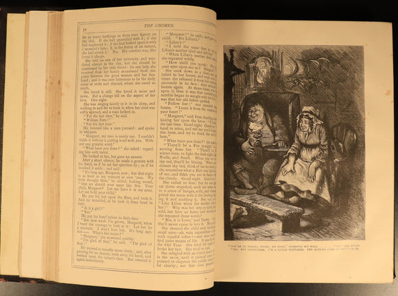 c1880 Charles Dickens Works 22vol Antique Fiction Book Set Bleak House Christmas
