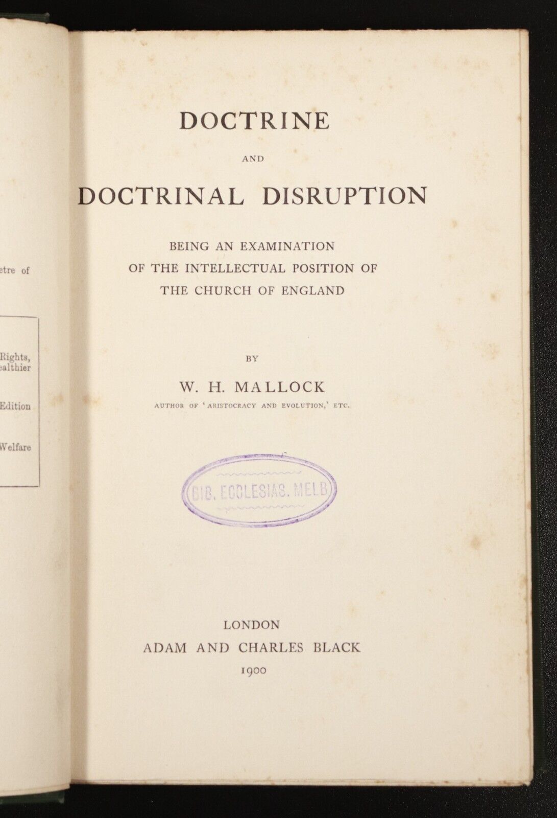 1900 Doctrine & Doctrinal Disruption by W.H. Mallock Antique Theology Book - 0
