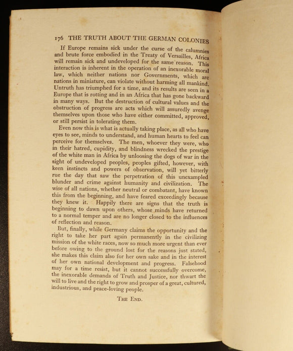 1926 German Colonization Past & Future by Dr Heinrich Schnee German History Book