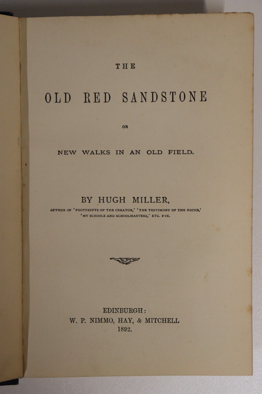 1892 The Old Red Sandstone by Hugh Miller Antique Scottish History Book