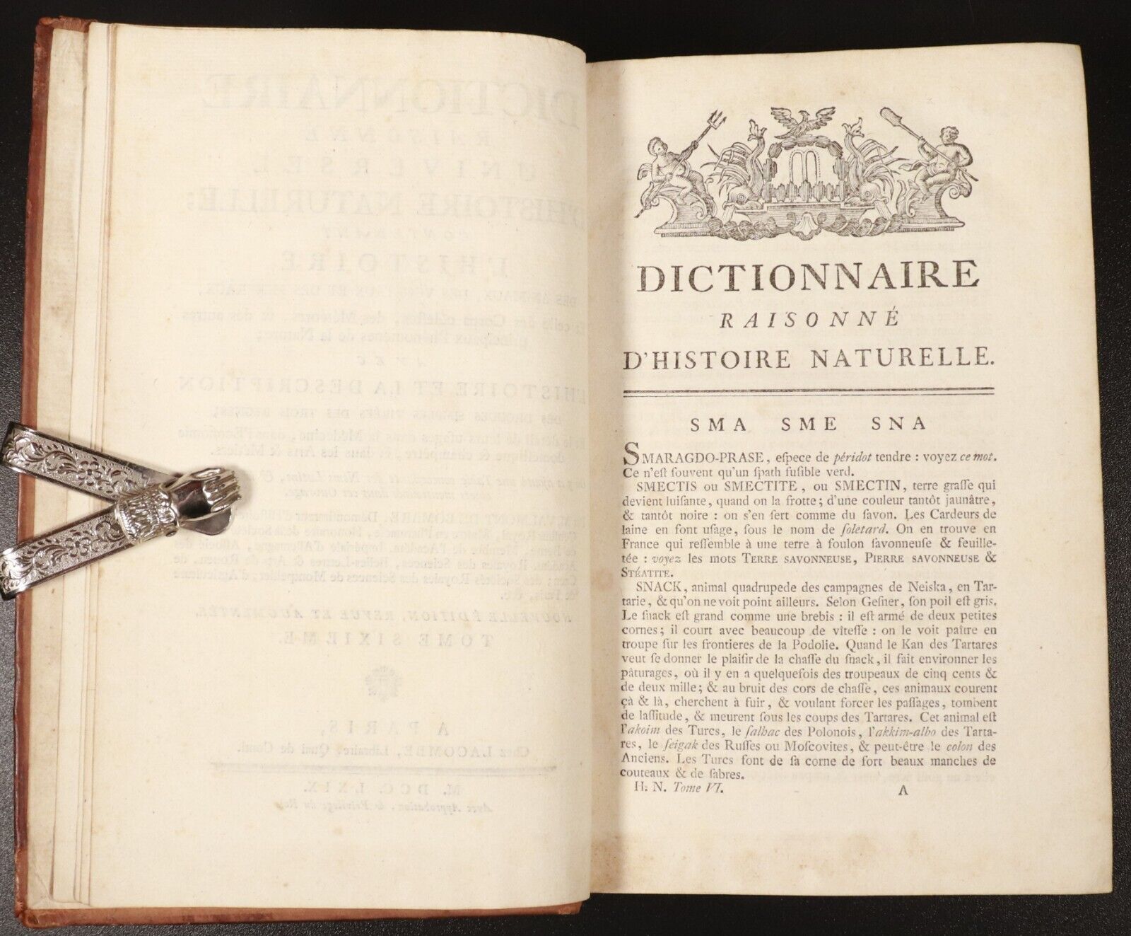 1769 Dictionnaire Raisonné Universel D' Histoire Naturelle Antiquarian Book