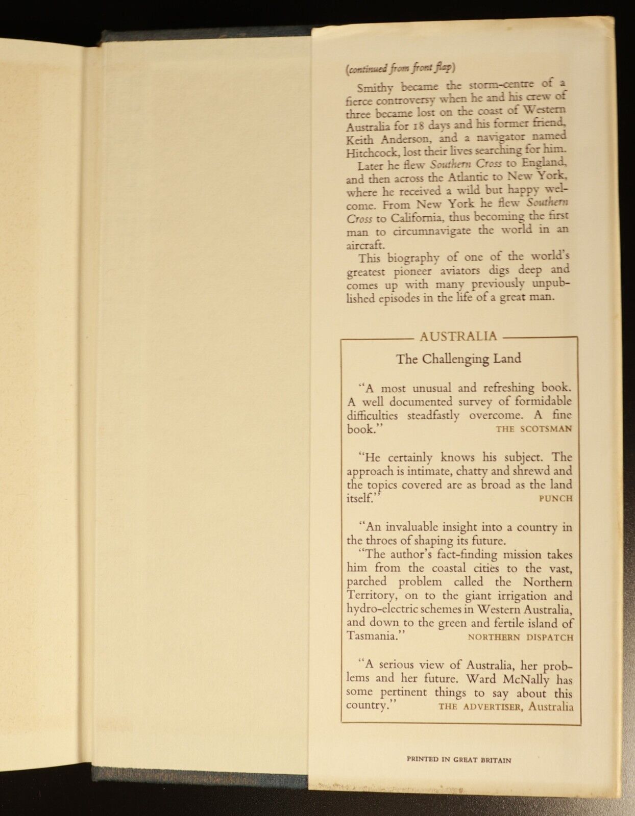 1966 Smithy: The Kingsford Smith Story Australian Aviation History Book McNally