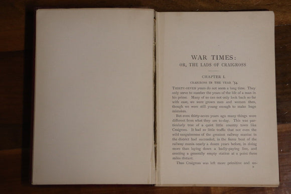 1893 War Times or The Lads Of Craigross: S Tytler Antique Scottish Fiction Book