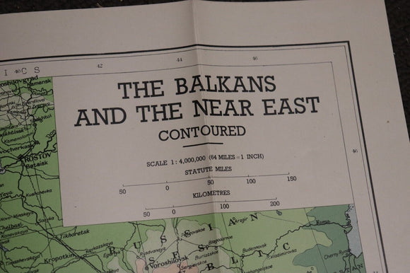 1941 The London Geographical Society Map of The Balkans Antique Map