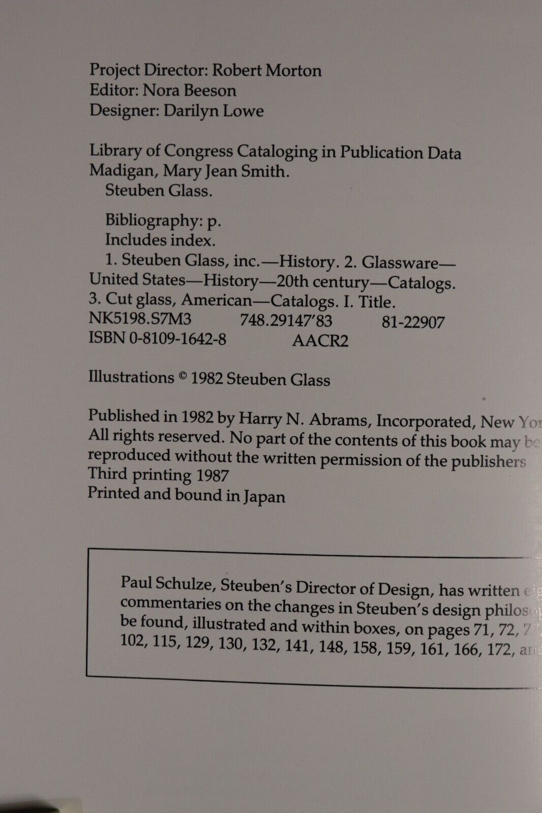 1987 Steuben Glass: Collectors Edition American Crystal Collectors Book