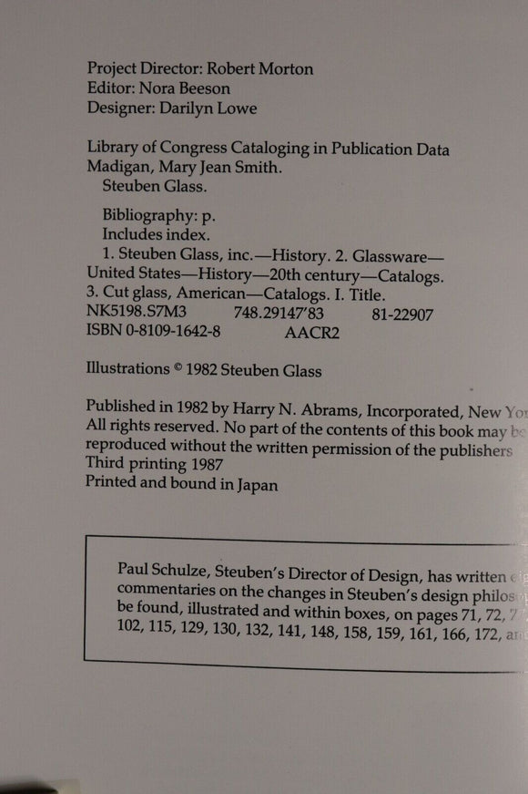 1987 Steuben Glass: Collectors Edition American Crystal Collectors Book