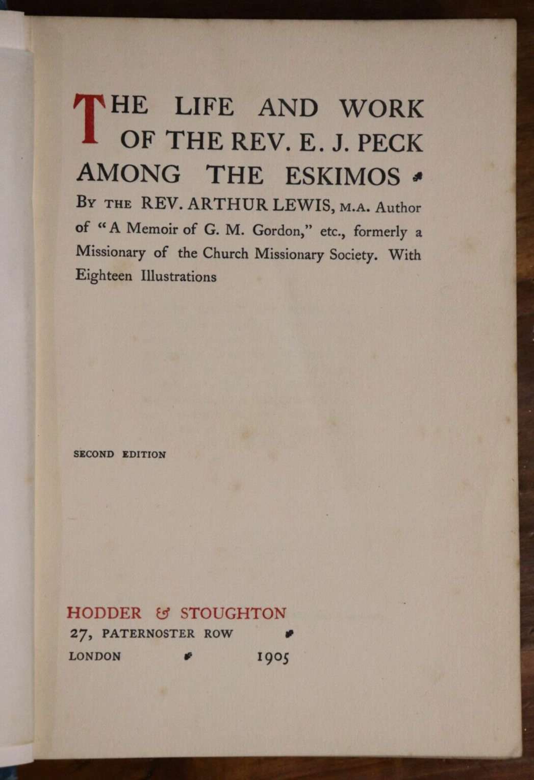 The Rev. EJ Peck Among The Eskimos - 1905 - Antique History Book