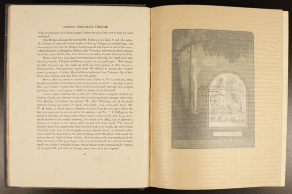 1926 The Adam Lindsay Gordon Memorial Volume by E.A. Vidler Antique Poetry Book