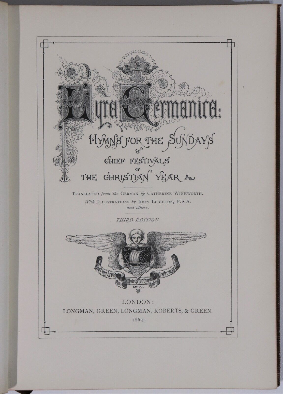 1864 Lyra Germanica: Hymns For The Sundays Antique Religious Theology Book