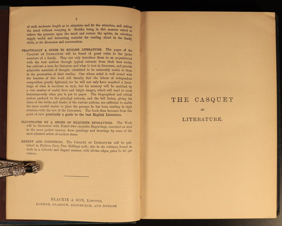 1890 The Casquet Of Literature by Charles Gibbon 6vol Antique History Book Set