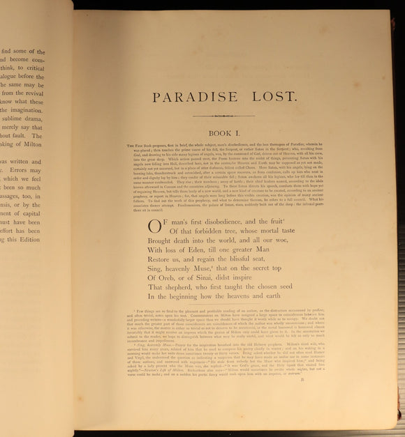 c1880 Milton's Paradise Lost: Gustave Dore Antiquarian Book Engravings In Red