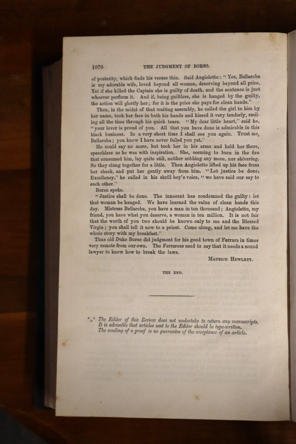 1899 The Fortnightly Review Vol LXV Antique British Societal History Book