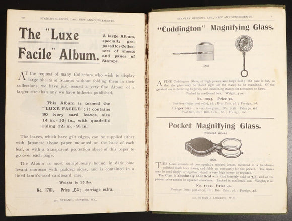 1914 Stanley Gibbons Priced Catalogue Of Stamps Antique Reference Book