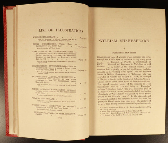 1925 Life Of William Shakespeare by Sidney Lee Antique British Literature Book