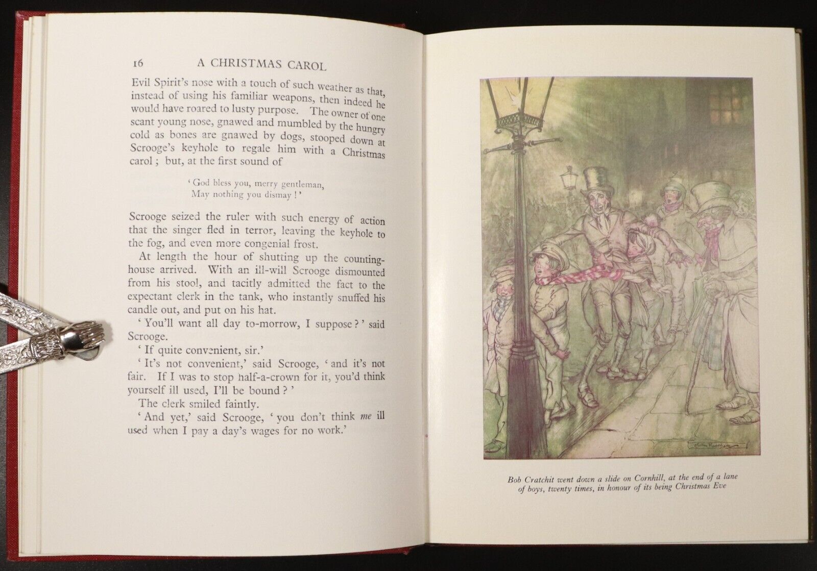 1974 A Christmas Carol: Charles Dickens Vintage Fiction Book Arthur Rackham