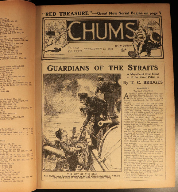 Chums 1919 Illustrated Paper For Boys Antique Illustrated British Childrens Book