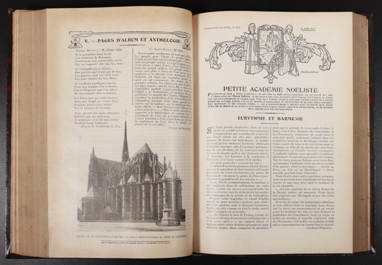 1911 Petite Academie Noeliste Antique French Literature Magazine Book Scarce