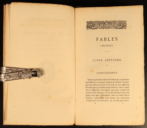 1868 Fables De La Fontaine Antiquarian French Literature Book 2vol Suit Rebind