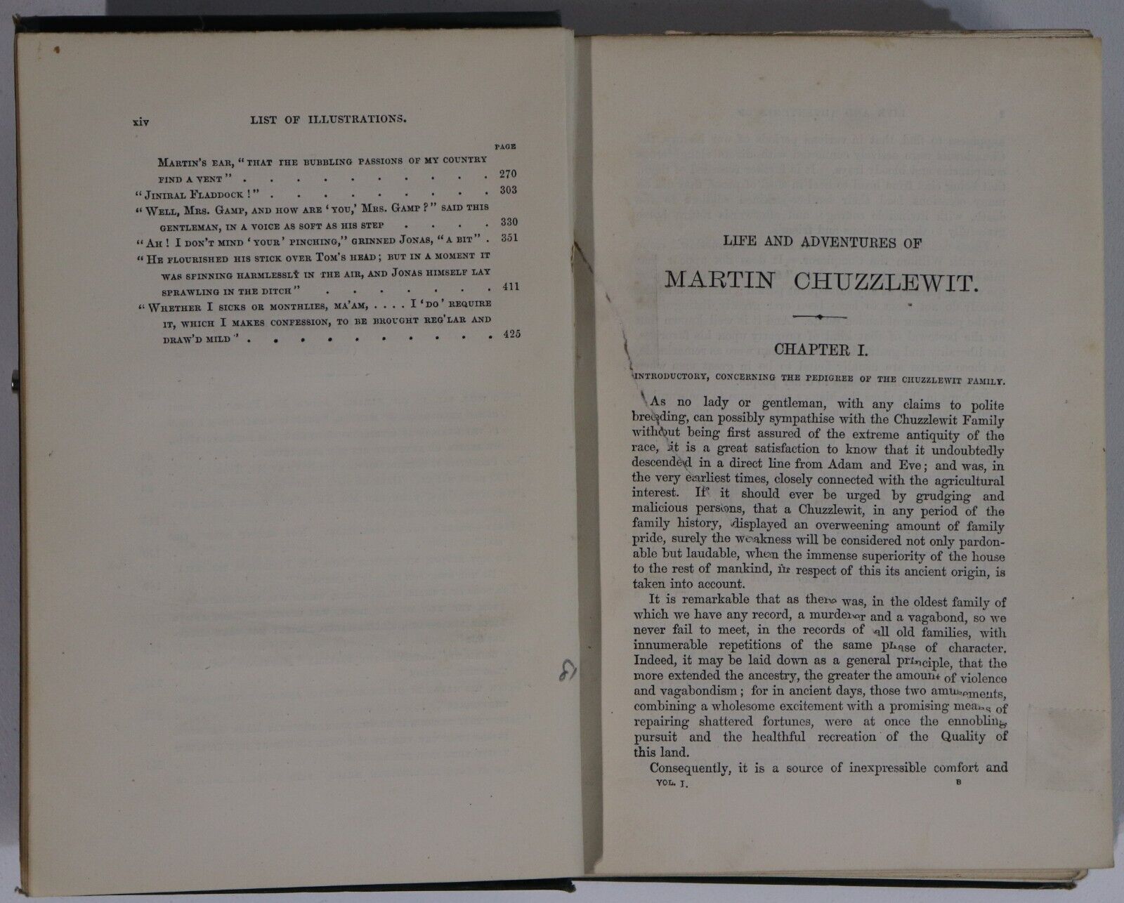 c1879 2vol Martin Chuzzlewit by Charles Dickens Antique British Fiction Book Set