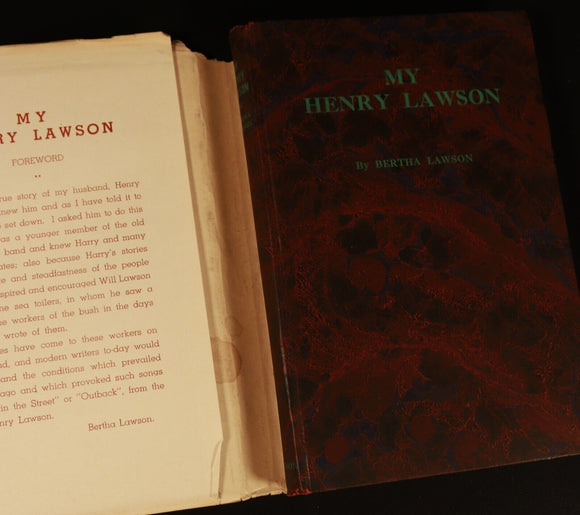 1943 My Henry Lawson by Bertha Lawson Antique Australian Biography History Book