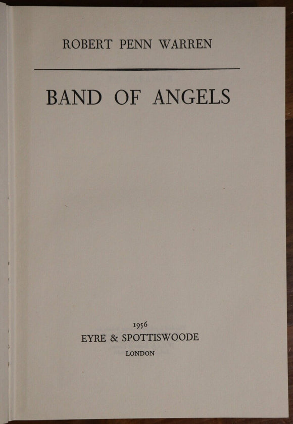 1956 Band Of Angels by Robert Penn Warren American Civil War Literature Book
