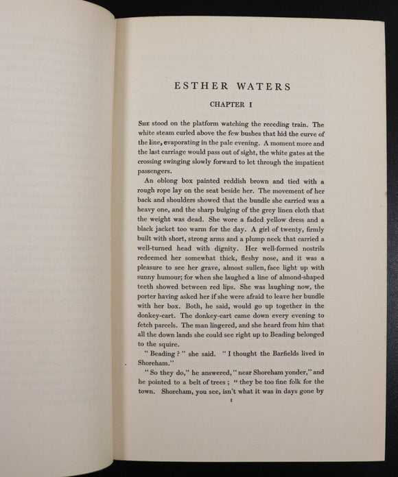 1937 Works Of George Moore: Esther Waters Antique Fiction Book The Ebury Edition