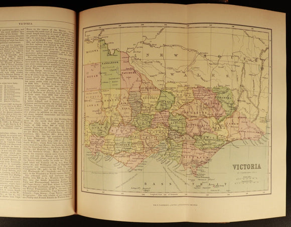 1895 Chambers's Encyclopaedia Vol. X Antique History Book With Maps Leather