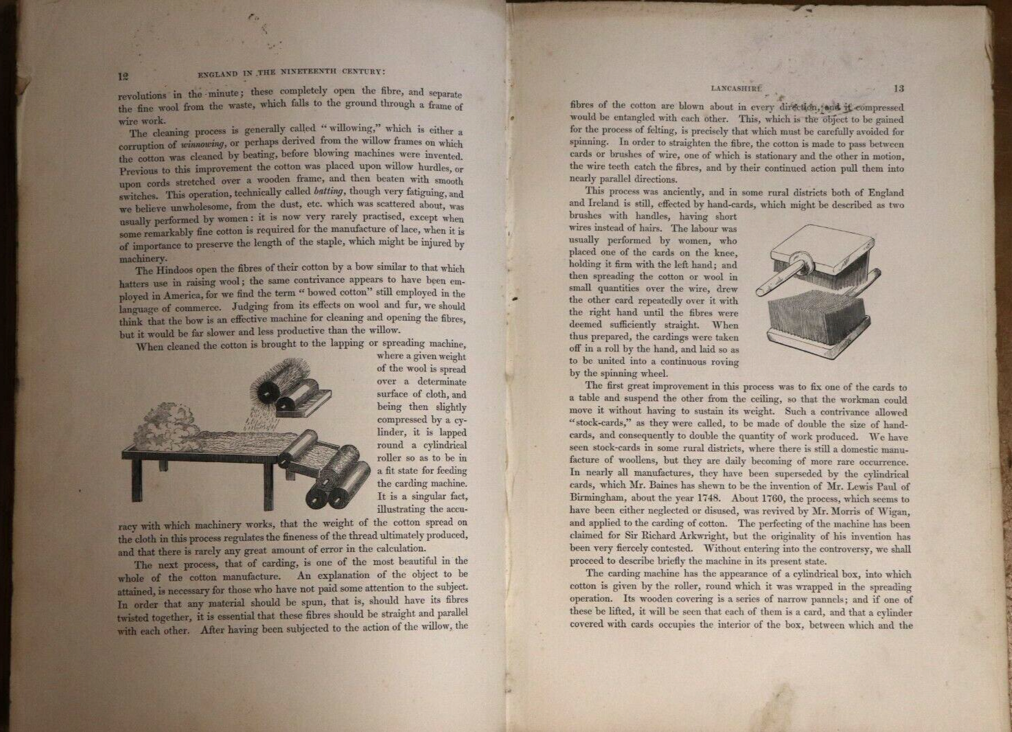 1842 An Illustrated Itinerary Of The County Of Lancaster Antique History Book