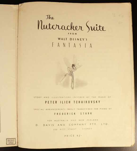 1940 The Nutcracker Suite by Walt Disney Antique Illustrated Childrens Book