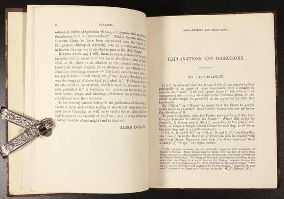 1856 The Psalter Pointed For Chanting by J. Ingham Antique Theology Book 1st Ed